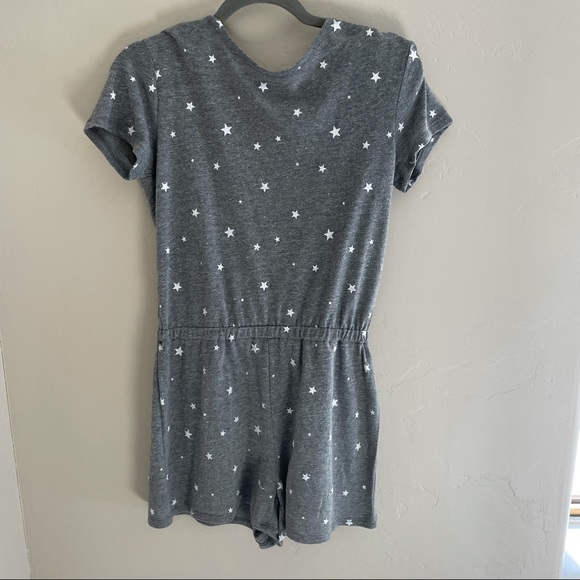 Alternative Pants - Alternative Cross Back Jersey Romper Gray White Stars Size Small NWT